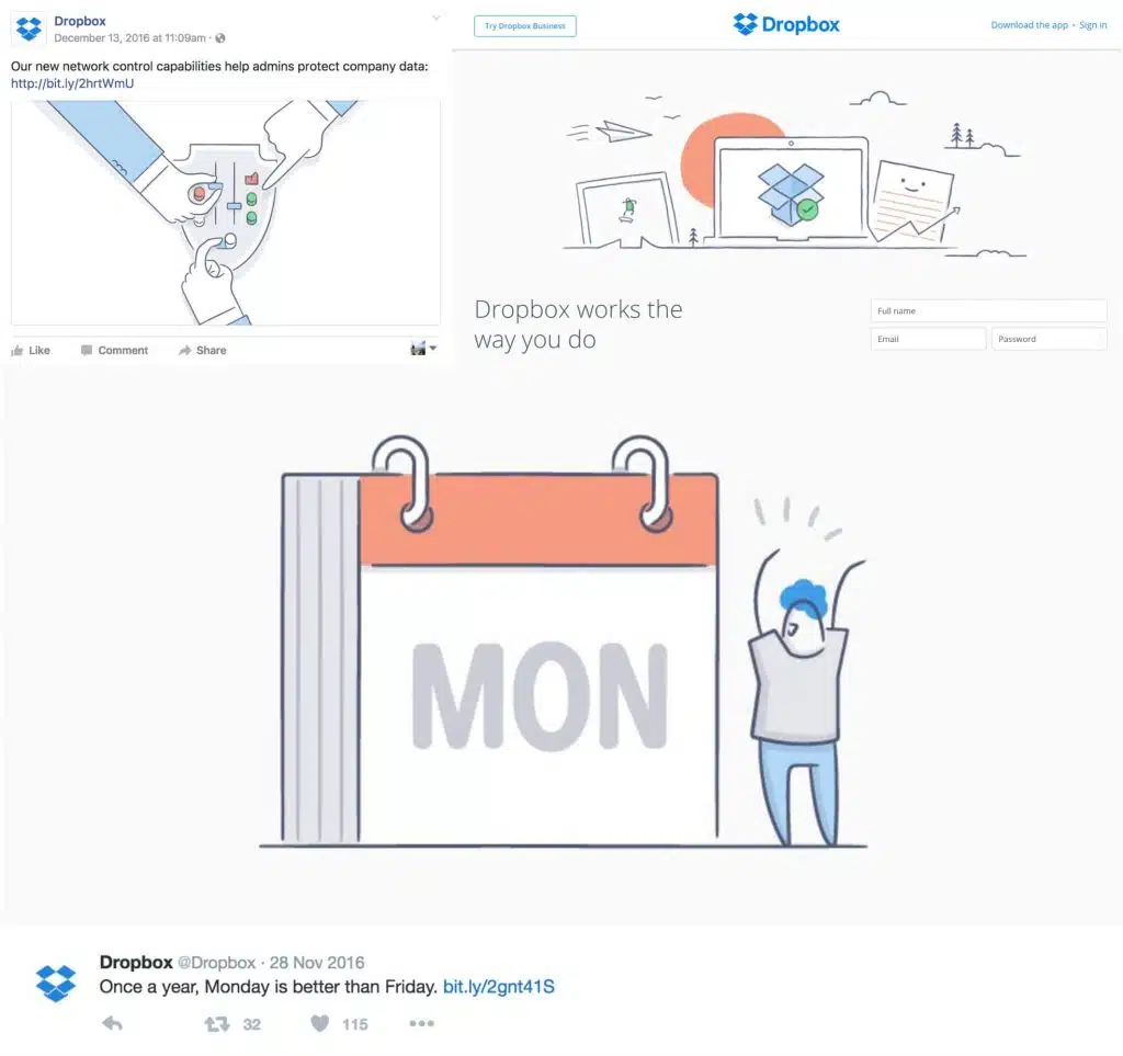 Tendências de Design Gráfico em 2017 21 Dropbox -
