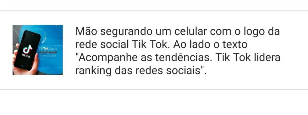Acessibilidade nas redes sociais 2 exemplo texto -
