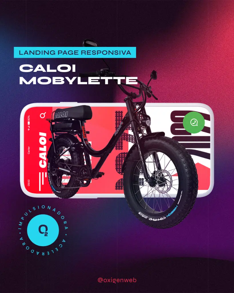 Landing Page Responsiva da Mobylette Caloi 2022 2 midias sociais caloi o2 - mobylette